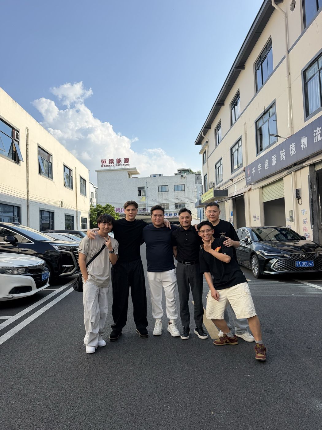 Con mi equipo en China